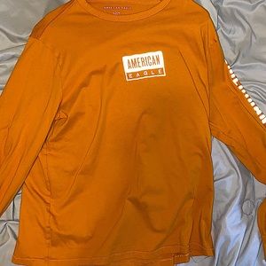 Men’s American Eagle Long Sleeve Shirt Color:Orange Size:Xtra-Large